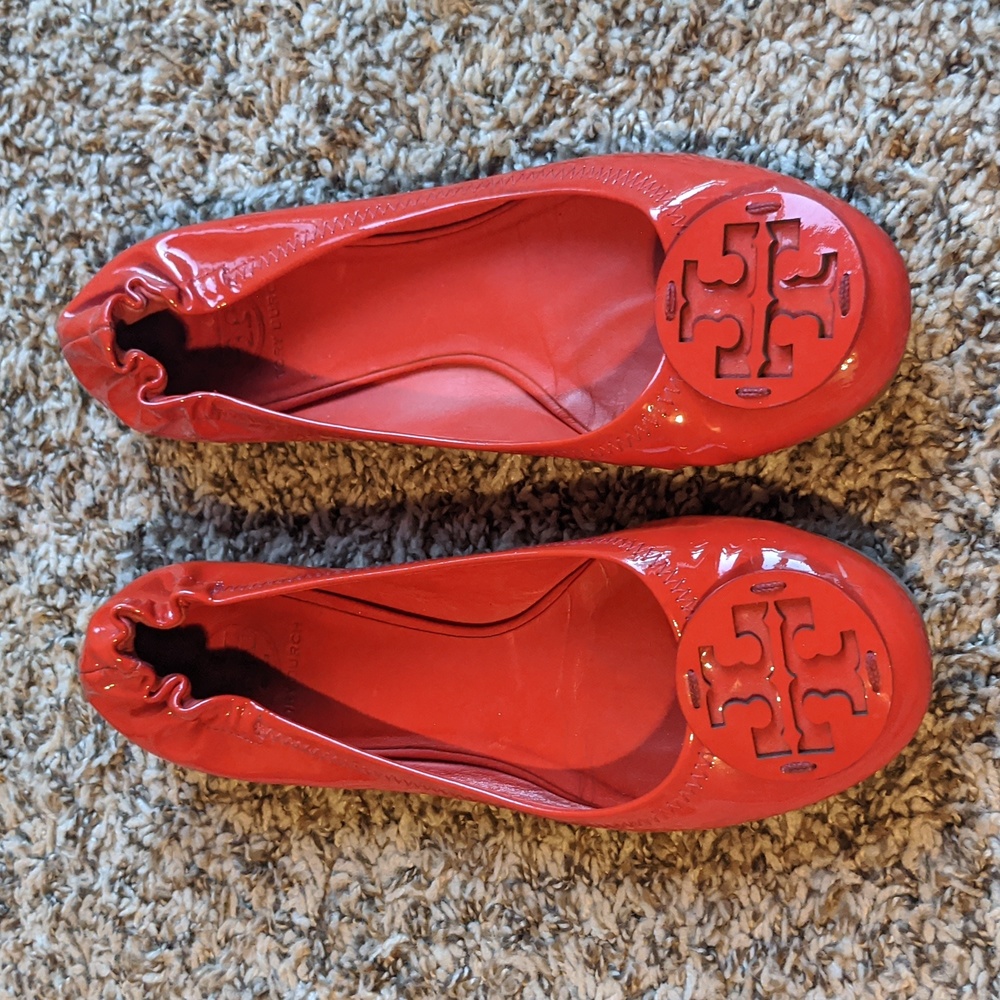 Tory Burch Red Ballet Flats